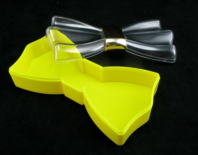 Yellow Bow Tie Gift Box, Gold Electroplated