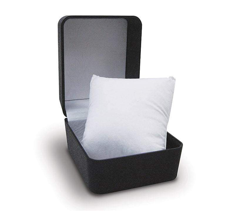 Black watch box with white flocking & white pillow