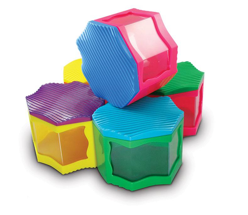 Colorful Crisp shaped plastic candy containers with lids