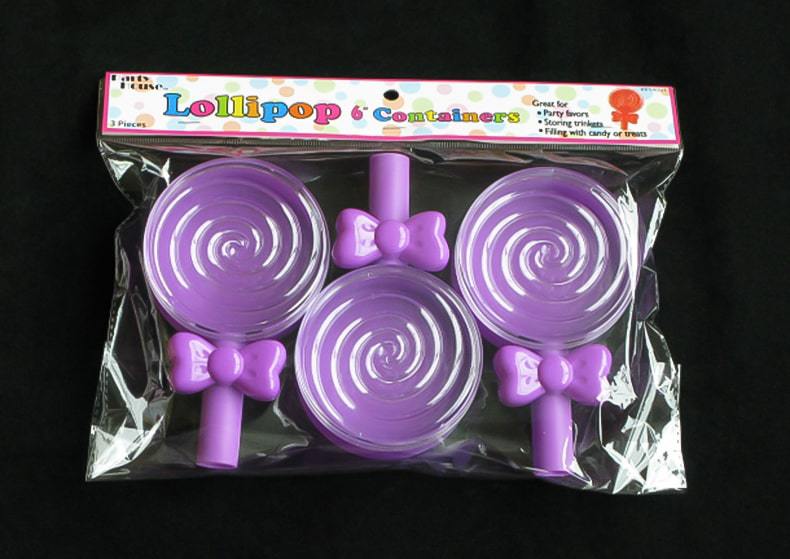 Lollipop-shaped plastic candy gift boxes - single color