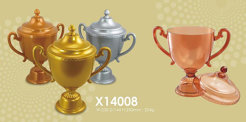 Trophy cup plastic gift boxes- gold, silver, bronze