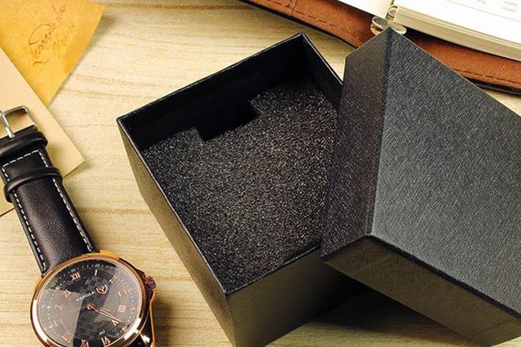 Custom paper watch box with foam
