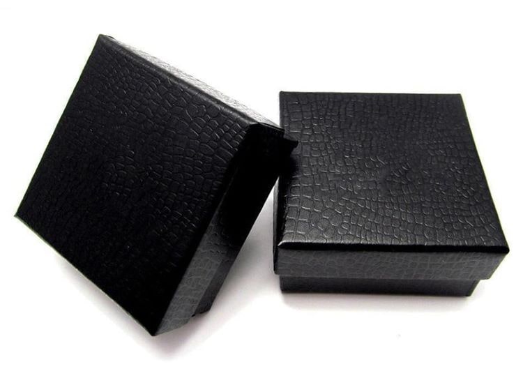 Square Cardboard Jewelry Boxes with Synthetic Leather Wrap